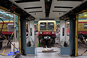 Unusual view of a gutted 481 series S-Bahn carriage.