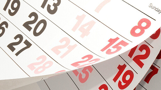 Kalenderblätter Zeitplan zur Einführung der neuen S-Bahnen