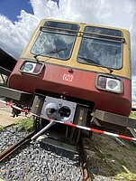Aus der Froschperspektive: Baureihe 485 beim Tag der offenen Tore in Schöneweide (2022)