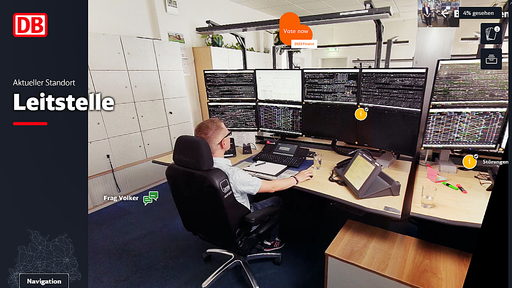 VR-Erlebniswelt „Bahn360“ Schulterblick mal anders: Beamen Sie sich von Ihrem Sofa direkt in unsere Leitstelle!