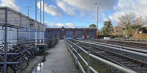 Werk Wannsee Blick auf die Fahrzeughalle