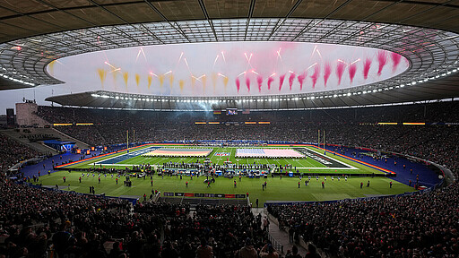 Das Olympiastadion war während des Spiels gut gefüllt.