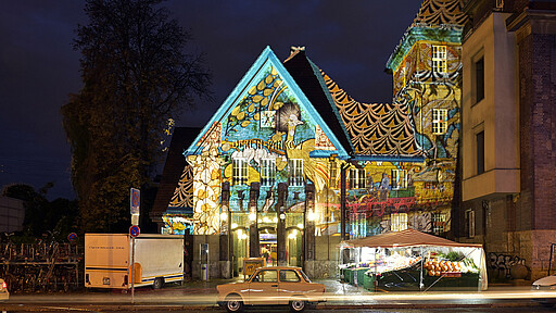 Bahnhof Pankow beim Festival of Lights Bunt und wunderschön der Bahnhof Berlin-Pankow zum Festival Of Lights 2019