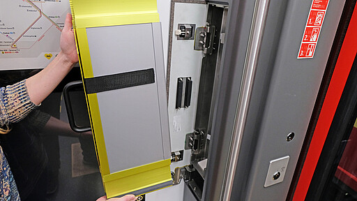 The wheelchair ramp can be found right behind the driver’s cab.