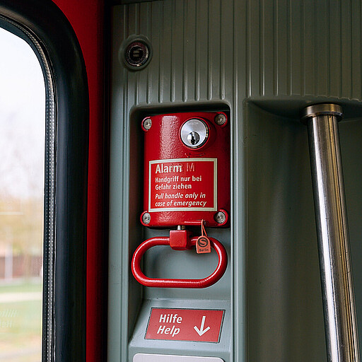 Nur bei akuter Gefahr ziehen und über die Sprechstelle die Lage melden.