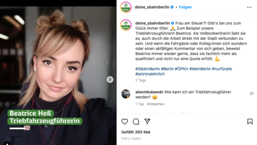 Raum für andere Perspektiven schaffen Frauenmonat bei der S-Bahn Berlin bis Ende März