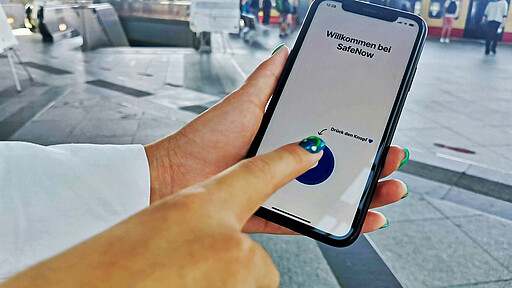 Sicherheitsapp - SafeNow (im Einsatz im Bahnhof Berlin Südkreuz)
