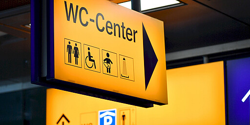 Wegeleitung zum WC