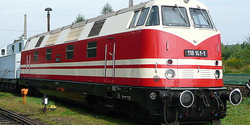 Diesellok der DR 118 141 im Eisenbahnmuseum Chemnitz Hilbersdorf