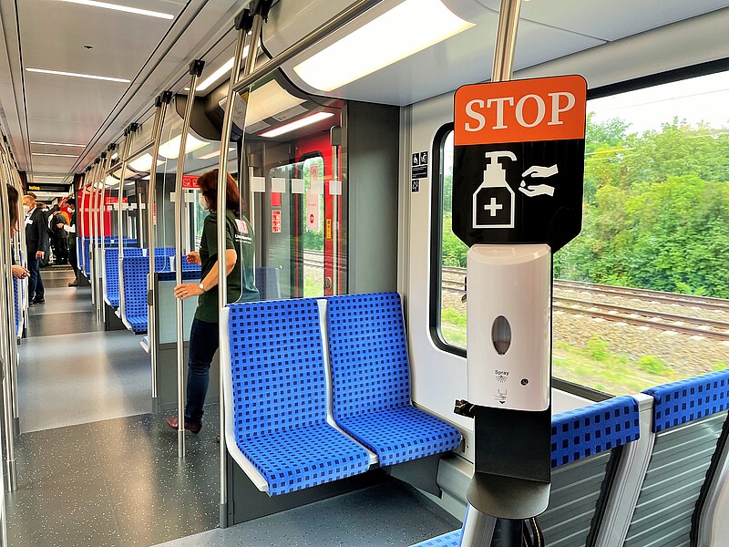 Disinfection Unit There was a dispenser with disinfectant in the vaccination train.