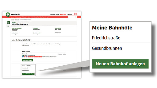 "Meine-S-Bahn" Favorisierte Bahnhöfe können Sie ganz einfach auswählen.