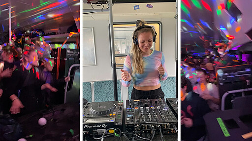 Vanish aus München in der Techno-S-Bahn Früh an Morgen hat Vanish - eine DJ aus München - in der Techno-S-Bahn Psy Tech, Dark Minimal and Techno aufgelegt.
