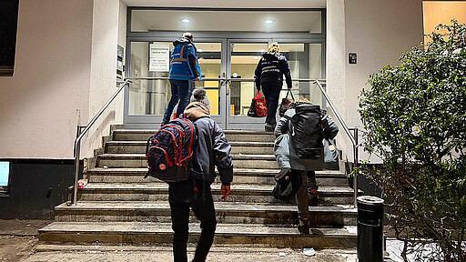 Ankunft in der Notübernachtung