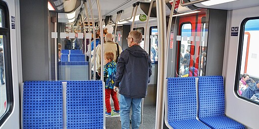 InnoTrans public days Visitors explore the bright, airy, and spacious new S-Bahn