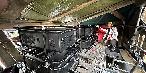 Im Beamer-Turm mit Moritz Hilscher Im Beamer-Turm mit Moritz Hilscher