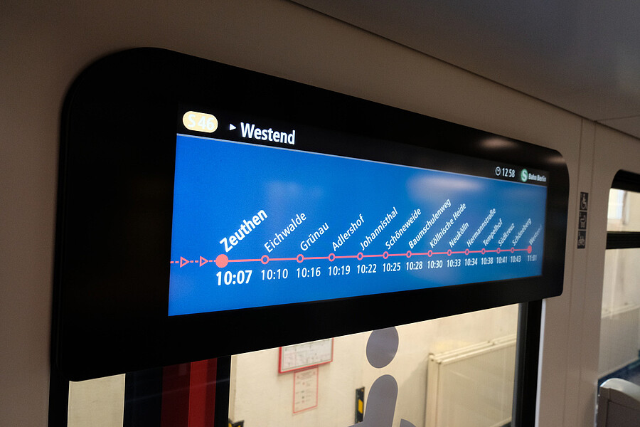 Die neue S-Bahn: Seitendisplay / Fahrgastinformation