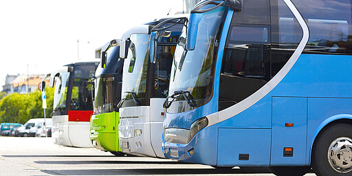 Several buses side by side