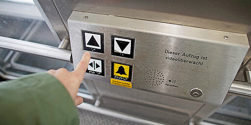 Bedienfeld zur Steuerung der Aufzüge