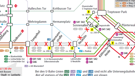 Kein S-Bahnverkehr zwischen Treptower Park/Baumschulenweg, Neukölln und Tempelhof