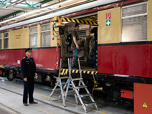 Führungen im Werk Oranienburg Den Hilfsgerätezug bekommen Fahrgäste selten zu sehen