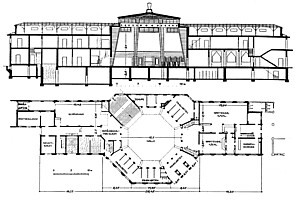 Grundriss des neuen Empfangsgebäudes in Wannsee