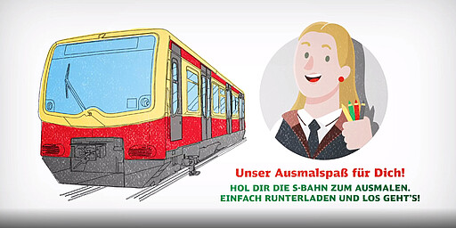 S-Bahn-Malvorlagen Screenshot aus animierter Einstieg: Die S-Bahn zum Bausmalen