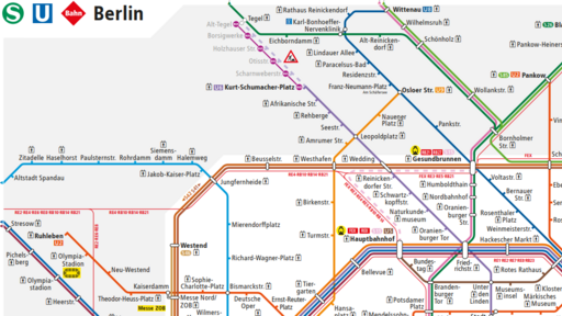Aktuelles Liniennetz S- und U-Bahnnetz: Tarifbereich ABC, Herausgeber BVG/S-Bahn/VBB (Stand 15.12.2024)