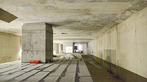 Der künftige Bahnsteig Blick in den neuen S-Bahnhof unter dem Hauptbahnhof.