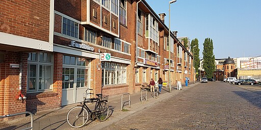 The building with the lost and found office from the front