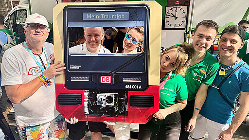 Schnappschuss im Führerstand - die Fotowand machte es möglich.