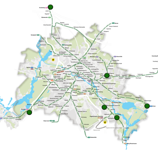 Die S-Bahn-Werke finden sich in ganz Berlin und im Umland.