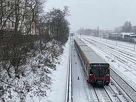 Wintry departure from Neukölln station