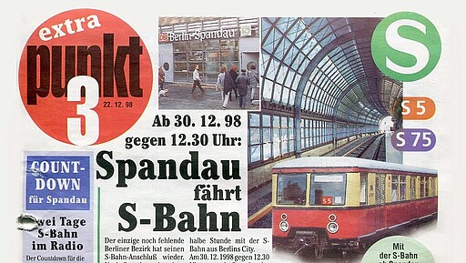 punkt 3 Ausgabe vom 22. Dezember 1998 Titel der punkt 3extra-Ausgabe zum Lückenschluss nach Spandau im Dezember 1998.