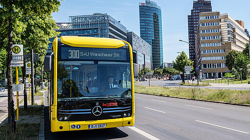 Auf der Linie 300 werden häufig Elektorfahrzeuge eingesetzt