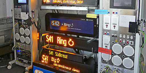 Communications technology The new S-Bahn Berlin passenger information system during testing.