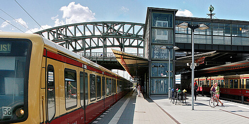 Trains at the station Bornholmer Straße