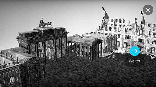 75 Jahre Kriegsende Dieses Vorschaubild aus der Augmented Reality App zeigt das Brandenburger Tor.