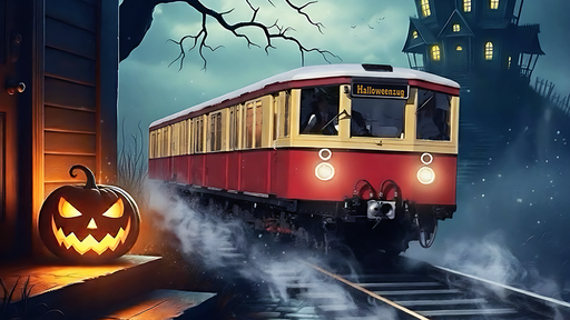 Stadtbahner als Halloweenzug Stadtbahner als Halloweenzug