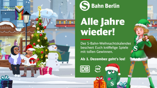 Der jährliche S-Bahn-Weihnachtskalender startet wieder ab 1. Dezember.