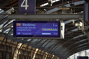 S-Bahn Berlin pilot project - light sensor shows passengers how much space is available on the train.