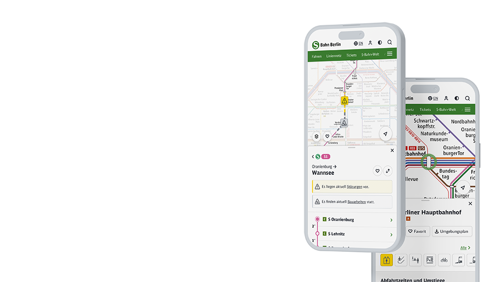 Illustration of a route map on a mobile phone